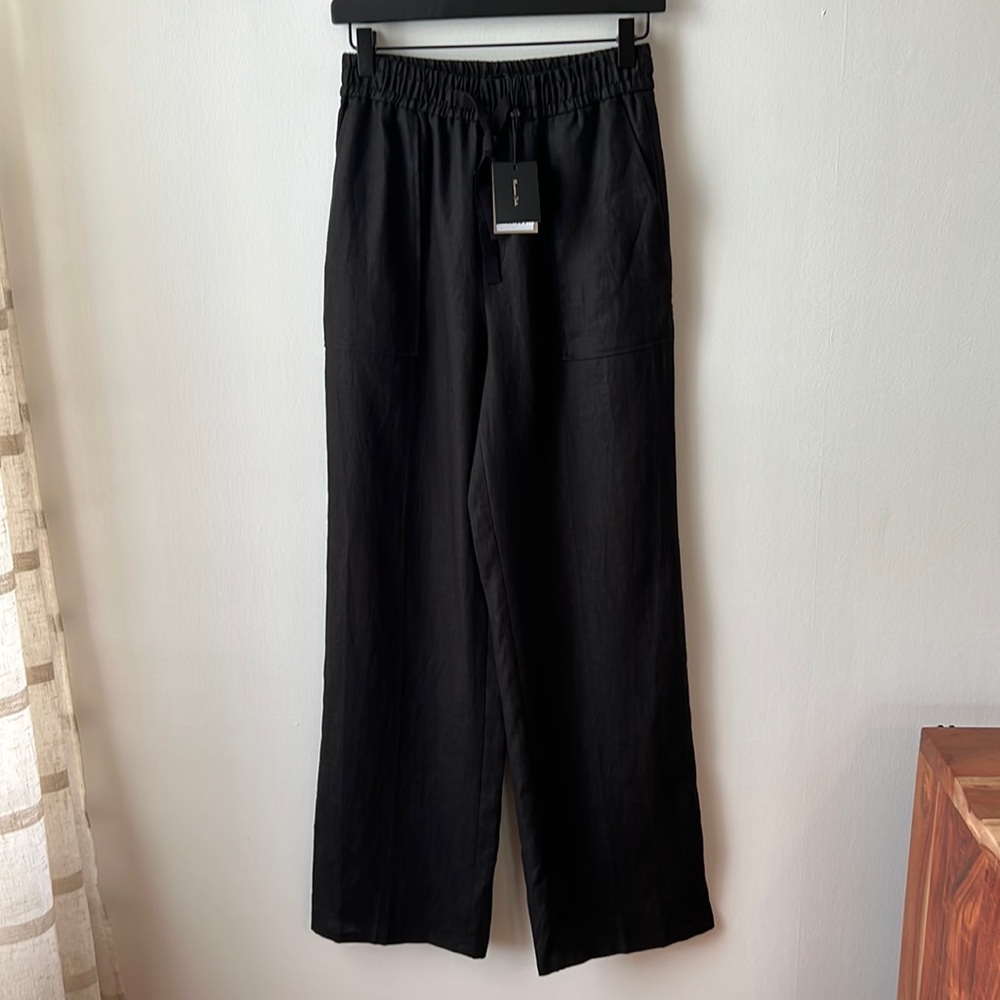 Massimo Dutti NWOT Black Pants.  100% Linen.  Size 4.